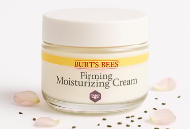 Burt’s Bees Firming Moisturizing Cream with natural ingredients, clean skincare essential.
