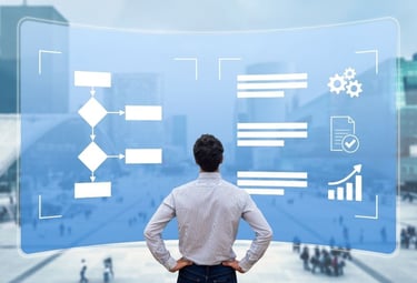 A person getting ready to set up their systems