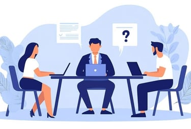 Two people, on laptops being coached
