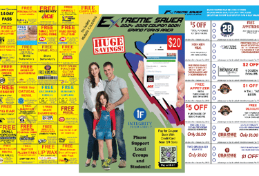 full color 8 page coupon book that includes mobile coupons