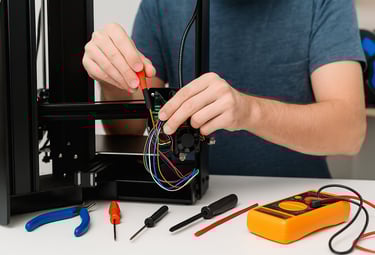 Reparacion de una impresora en servicio mantenimiento