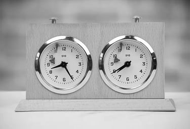 black and white chess clock