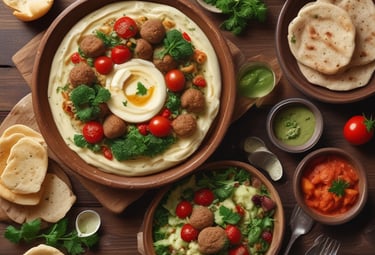 Corporate seminar setting with elegant Syrian-Lebanese catering platters in beige and gold tones.