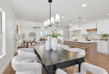 open floor plan flipped home in greenville staged by staging house