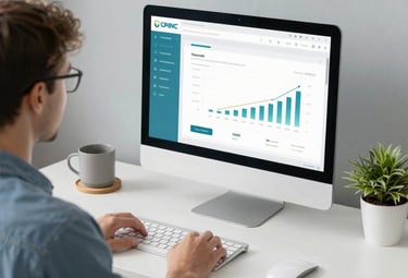 Close-up of a handshake between two business partners in a modern office setting.