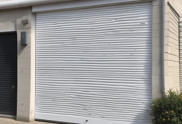 Close-up of hands measuring a window for a new rolling shutter installation.