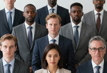 A hopeful family reviewing financial plans with a counselor.