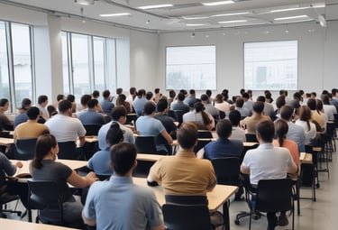 Trainer conducting a workplace safety training session with employees.