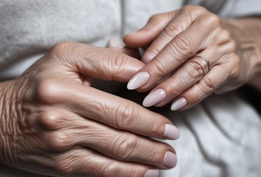 a person laying in a bed with their feet up