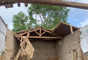 toiture écroulée à Couffouleux