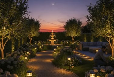 Garden lights installer in Bedworth installed solar lights