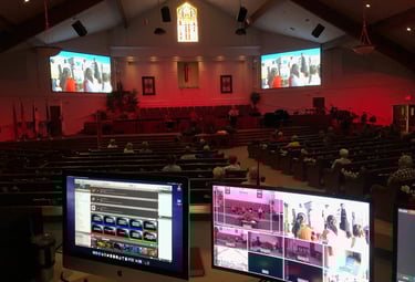 Live camera system installed in a church