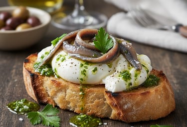 BRUSCHETTA BURRATA ED ALICI