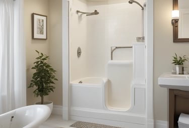 A modern elevator entrance with metallic doors and a textured floor. Safety rails are installed in front of the elevator. The area is well-lit with a fluorescent ceiling light. A wall-mounted camera is present, and there is a sign indicating wheelchair accessibility.