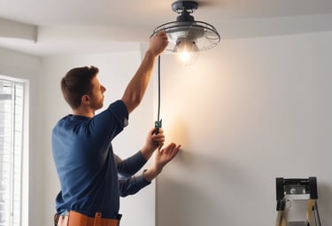 A property manager reviewing a checklist while inspecting a sunny rental home exterior.