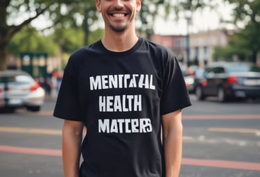An influencer sharing a heartfelt mental health message on social media with brand logos visible.