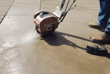 A driveway before and after pressure washing, showing a dramatic difference.
