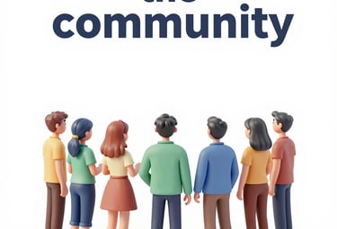 A modern training session with participants engaged in learning, surrounded by blue and cream decor.