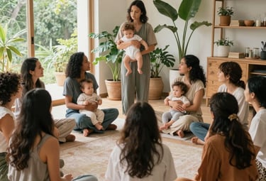 A flat lay of beautifully designed digital planners and motherhood guides.
