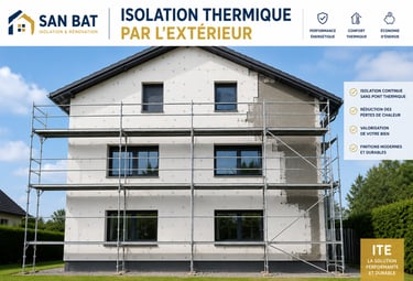 Isolation thermique par l’extérieur d’une maison moderne