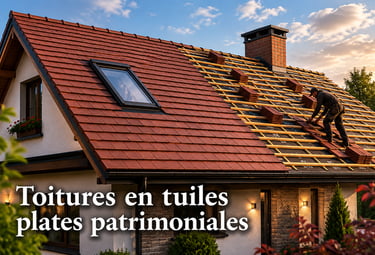 Rénovation de toiture en tuiles plates pour maisons de caractère