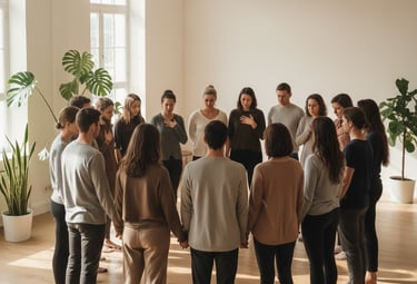 Sessão de constelações familiares em grupo