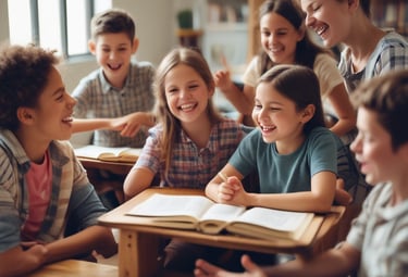 children and adults enjoying bible study