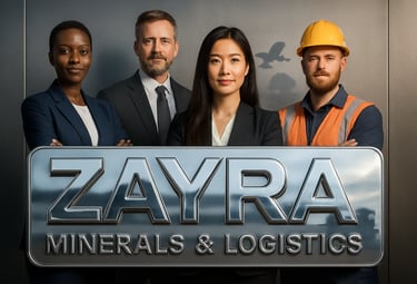 a group of people standing in front of a sign that says zayrra