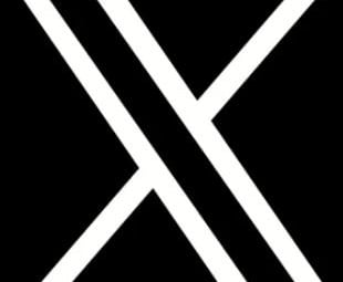 Twitter Logo is a black box with a white "x" in the middle