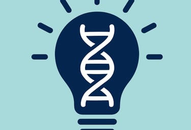 Ilustração de lâmpada com icone de dna