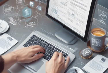 A modern interior with several people interacting with technology, including a digital currency ATM. One person is using a laptop at a table, another is standing at an ATM, and others are using their phones.