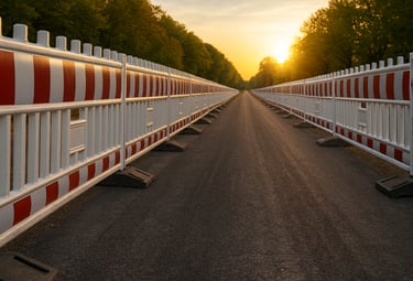 Baustellenabsperrung entlang Straße – UFT Bau GmbH Baustellensicherung Berlin