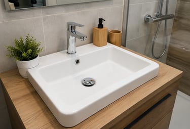 Installation de lavabo et équipements sanitaires par un expert en plomberie résidentielle en France.