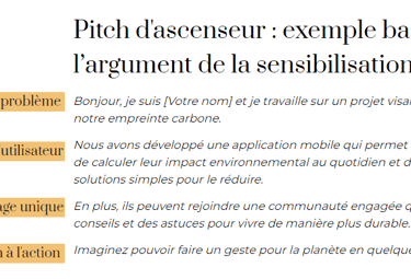 Pitch d'ascenseur exemple