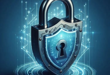 Image d'un cadenas 3D bleu moderne, symbolisant la politique de confidentialité du site cgt-lemans.fr
