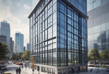 A sleek smartphone with a metallic finish stands upright on a table alongside a modern smartwatch, wireless earbuds, and a glowing antique-style bulb. The scene is set against a dark background, emphasizing the shiny surfaces and elegant technology.