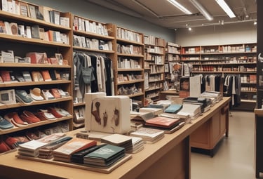 A project manager reviewing plans with a team in a retail setting.