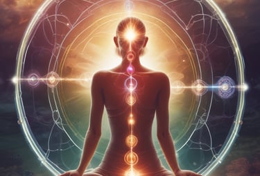 A vibrant multidimensional energy painting in progress.