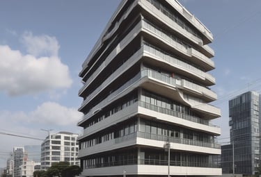 A construction or renovation site is visible, featuring metal scaffolding on a tiled floor. In the background, there's an open window allowing natural light to brighten the area. Cardboard boxes are placed on a surface, hinting at ongoing work. Electrical cables are scattered on the floor, and a cutout in the wall appears to be an unfinished part of the project.