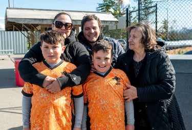 Smiling MVB F.C.family after a soccer game Mississauga