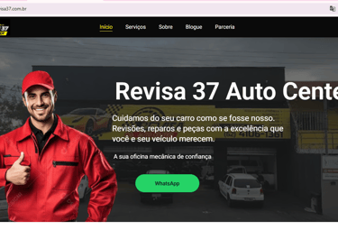 Página inicial do site Revisa 37 Auto Center em Goiânia, oficina mecânica especializada em revisões,