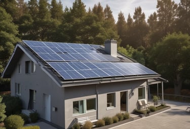 a group of solar panels installed on a roof