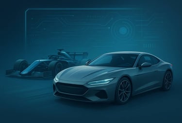 Carro esportivo moderno inspirado na tecnologia da Fórmula 1