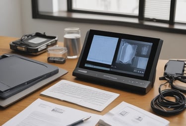 A certification badge for industrial ultrasonic testing.