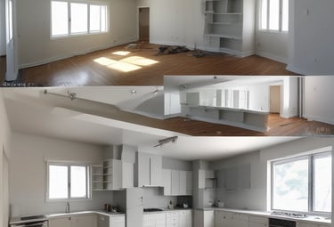 A professional cleaner scrubbing a kitchen countertop, showcasing attention to detail in cleaning.