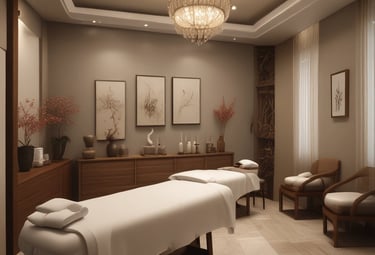 An aromatherapy massage with essential oils and calming ambiance.