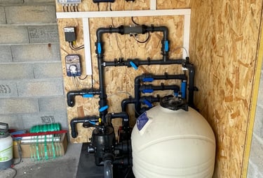 Réalisation d'une filtration, traitement au sel avec pompe à chaleur