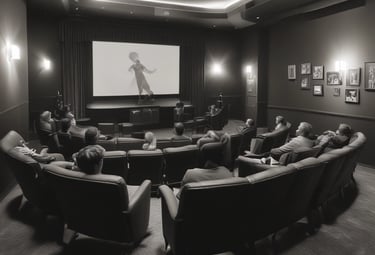 A group of people in a modern, well-lit gallery space are gathered around listening to a person giving a presentation. The wall features large text reading 'Aqua Paradiso' and includes dates in 2022, likely indicating the title and timeline of an exhibition or event. The room has large windows and sleek architecture, creating an open and contemporary environment.