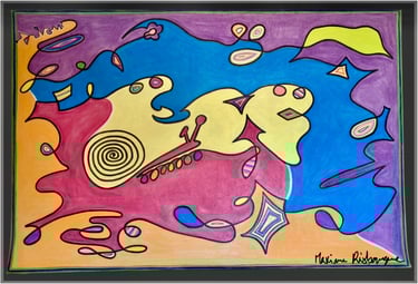 Toile tableau lampe Ligne couleurs maxime Risbourque