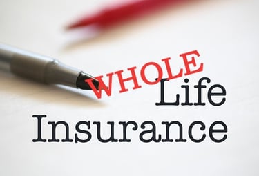 a pen and a pen on a paper with the words whole life insurance